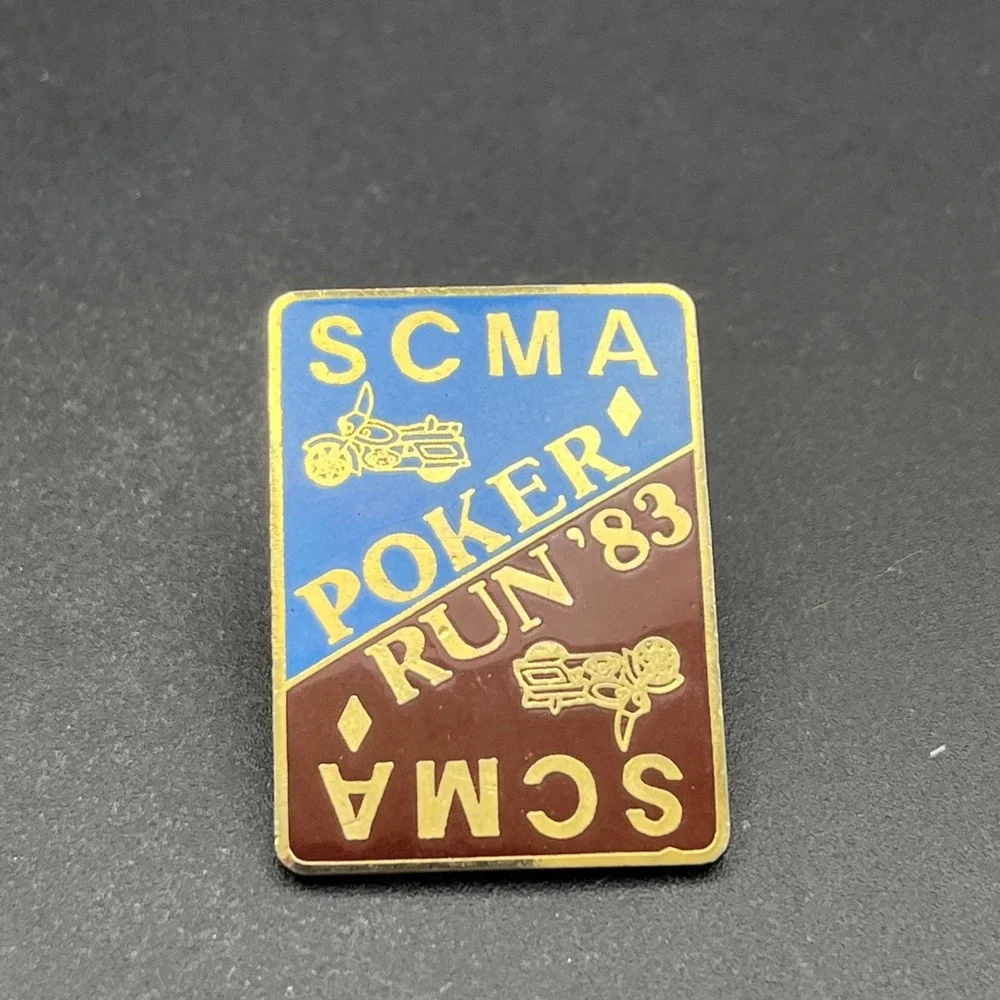 SCMA Poker‎ Run 1983 Motorcycles Lapel Hat Pin